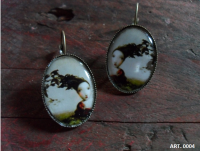 Pendientes Ilustración Mujer Pájaros