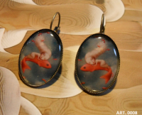 Pendientes Ilustración Pez Naranja